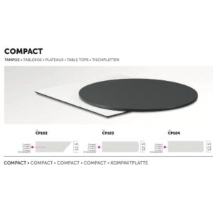 Tablero laminado de HPL COMPACTO para mesas de Hostelería 1